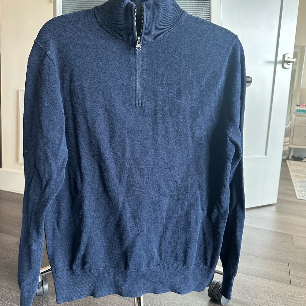 Men's Navy Half-Zip Sweater